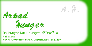 arpad hunger business card